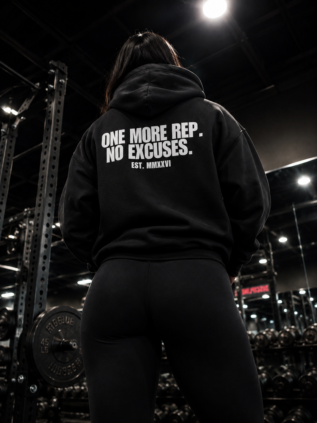 One More Rep. No Excuses. Oversized Hoodie
