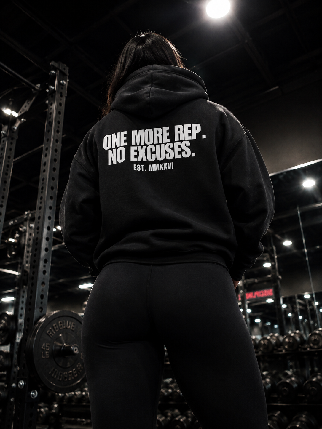One More Rep. No Excuses. Oversized Hoodie