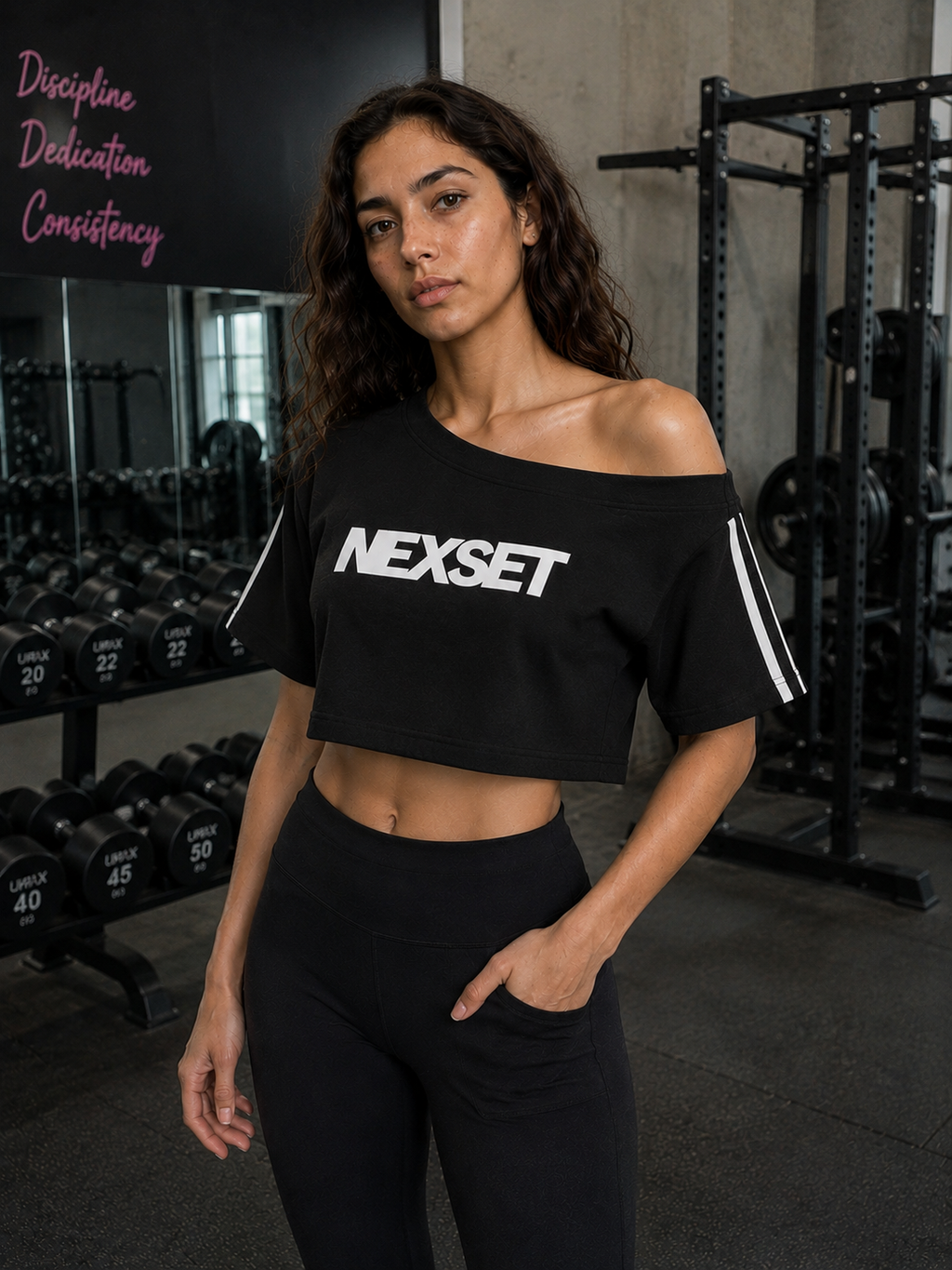 Women's NEXSET Off-the-Shoulder Crop T-Shirt
